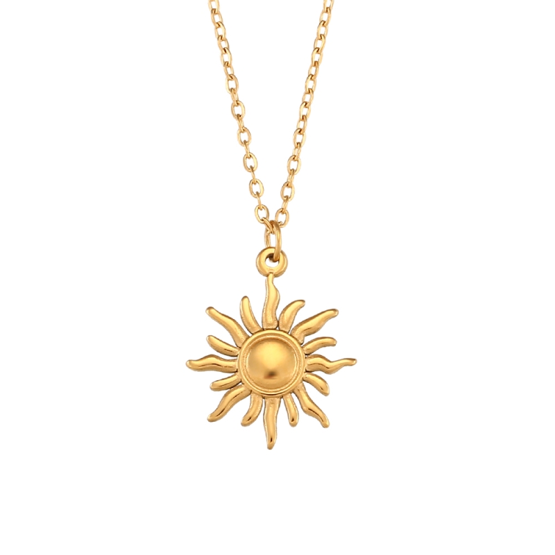 Collier SOLANA en acier inoxydable plaqué or 18k avec pendentif soleil – it’s MIEL