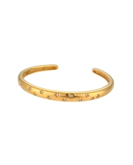NOELIA GOLD rigid bracelet in stainless steel with 18k gold plating and star-shaped white cubic zirconia