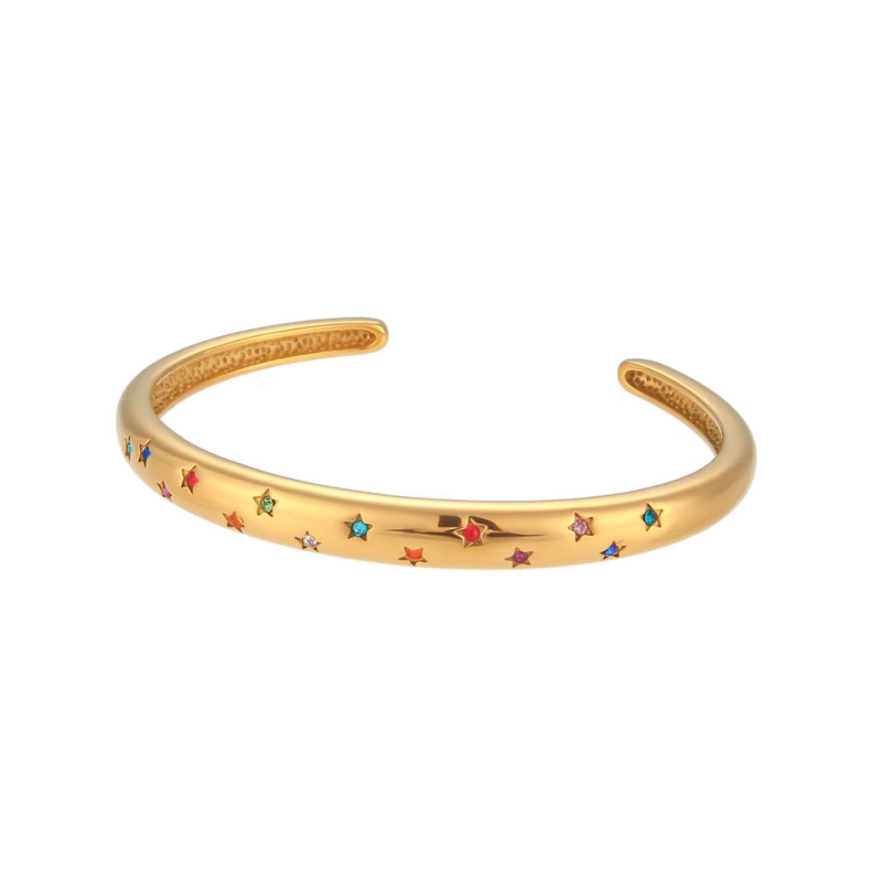 Bracelet NOELIA MULTI OR en acier plaqué or 18k avec circonites colorées – it’s MIEL
