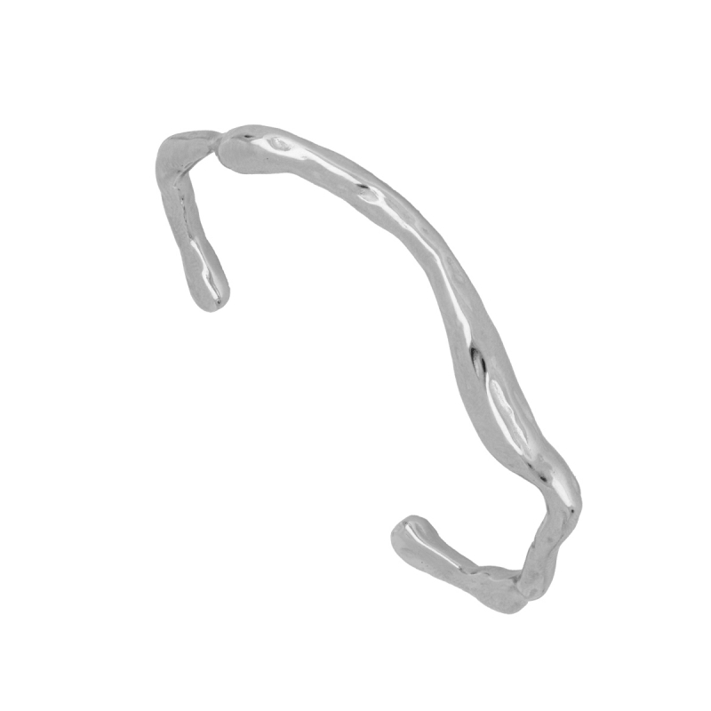 Bracelet rigide GEISHI en acier inoxydable au design irrégulier moderne