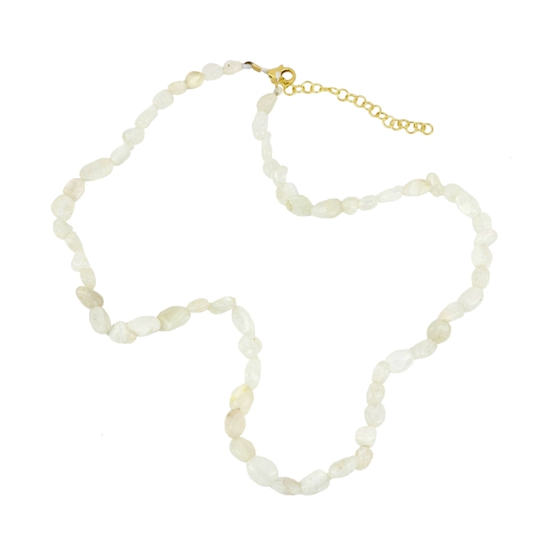 Collier en argent doré avec pierre de lune naturelle – it's MIEL