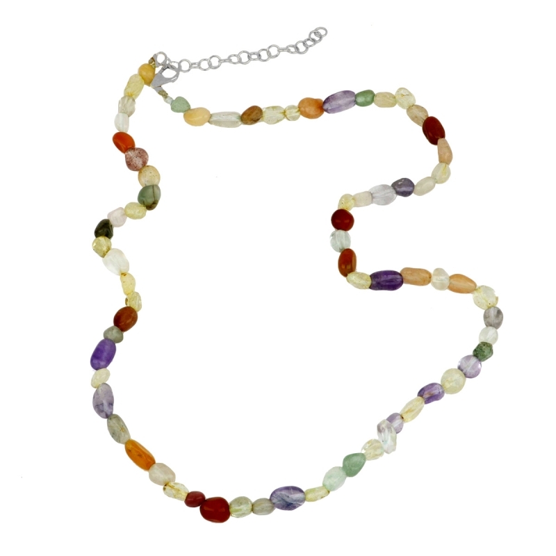 Collier en argent 925 avec pierres naturelles multicolores – it’s MIEL