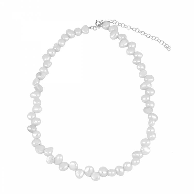 Collier en argent avec perles baroques naturelles – it's MIEL