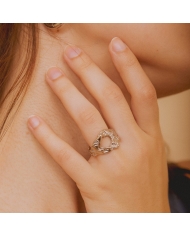 AMORO STEEL stainless steel ring with irregular organic design water resistant