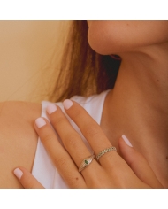 Bague NILU SILVER en argent 925 avec zircones vertes