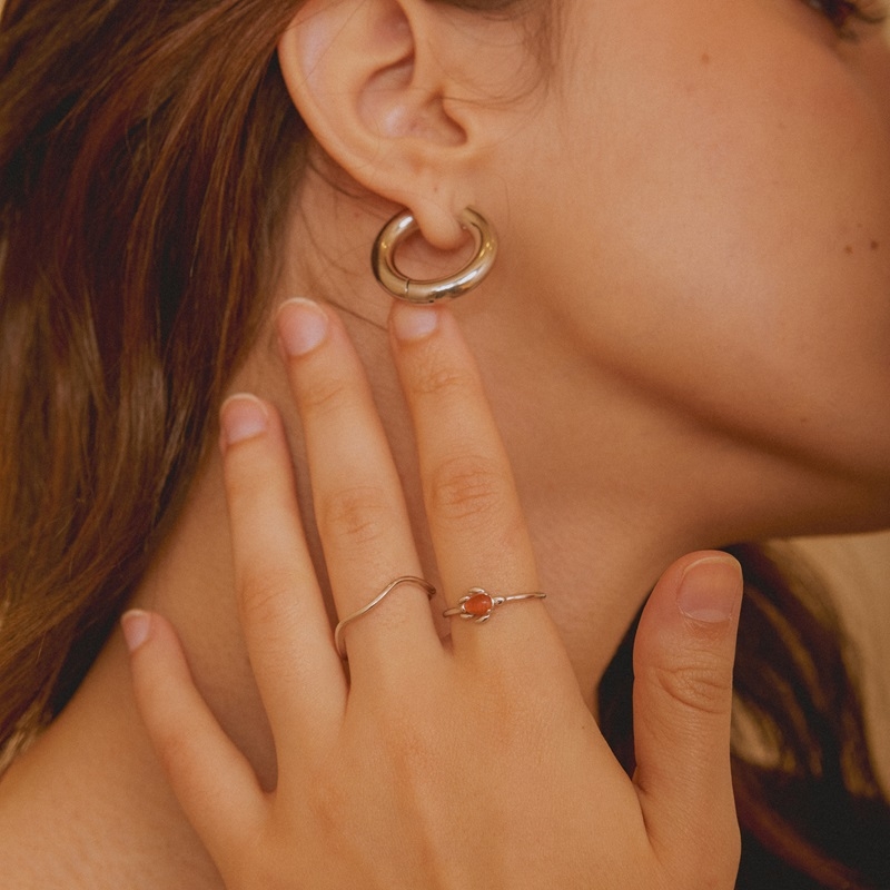 Bague Tortu argent tortue opale orange argent 925 it’s MIEL