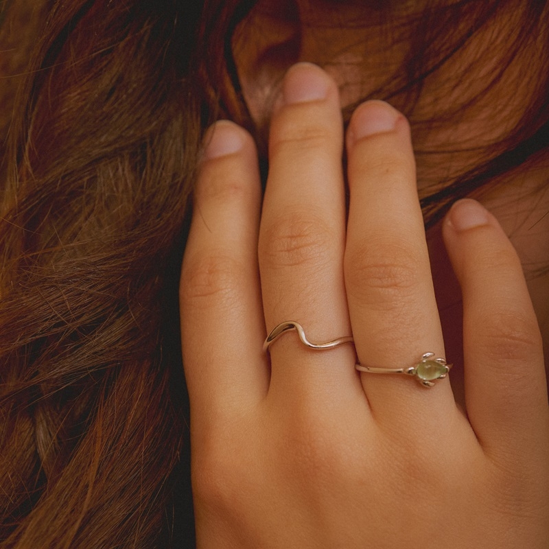 Bague Tortu verte argent tortue opale verte argent 925 it’s MIEL