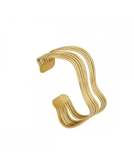 ZENDAYA rigid gold-plated stainless steel bracelet with zigzag design