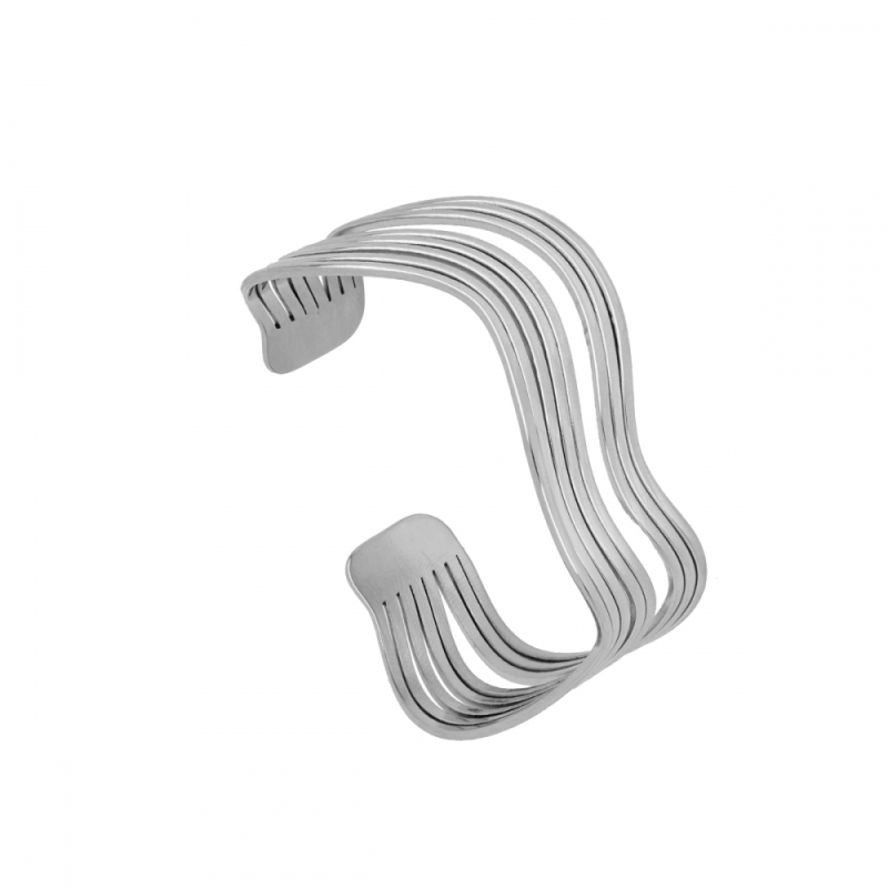 ZENDAYA rigid stainless steel bracelet with irregular zigzag design