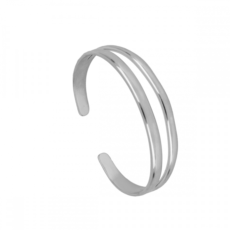 ZEBRA rigid stainless steel bracelet with double band modern design