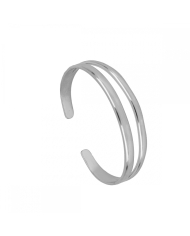 ZEBRA rigid stainless steel bracelet with double band modern design