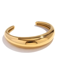 KARMIKA rigid gold-plated stainless steel bracelet with thick band design