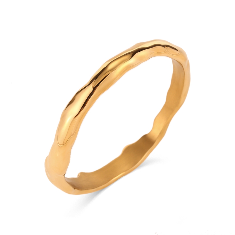 MAIKO rigid bracelet in gold plated 316L stainless steel thick design