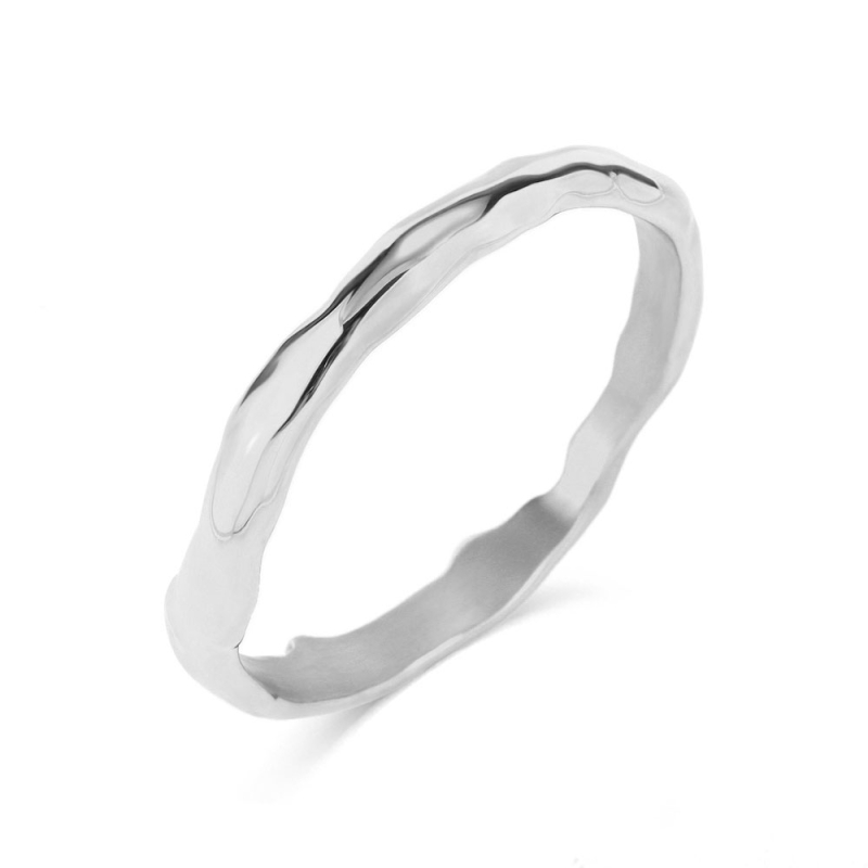 MAIKO rigid bracelet in 316L stainless steel waterproof silver finish