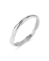 MAIKO rigid bracelet in 316L stainless steel waterproof silver finish