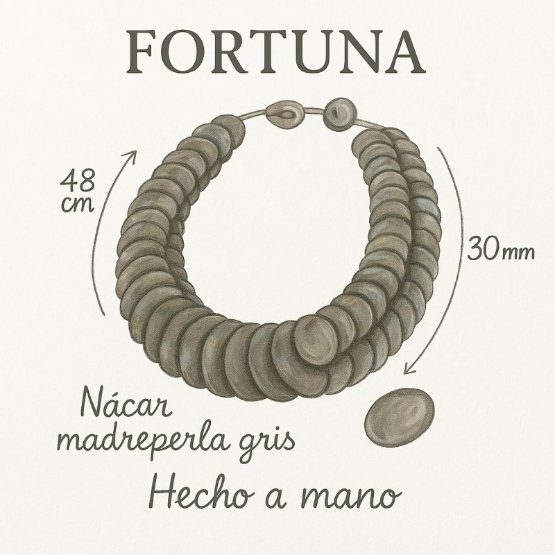 Collier FORTUNA en nacre grise, design circulaire fait main – it's MIEL