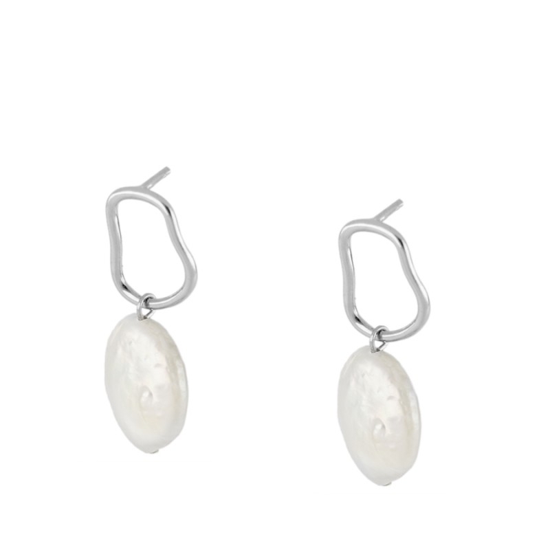 Pendientes con perla natural en plata de ley – CAPRI PLATA – it’s MIEL