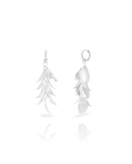 Long PETALOS leaf earrings in 316L stainless steel