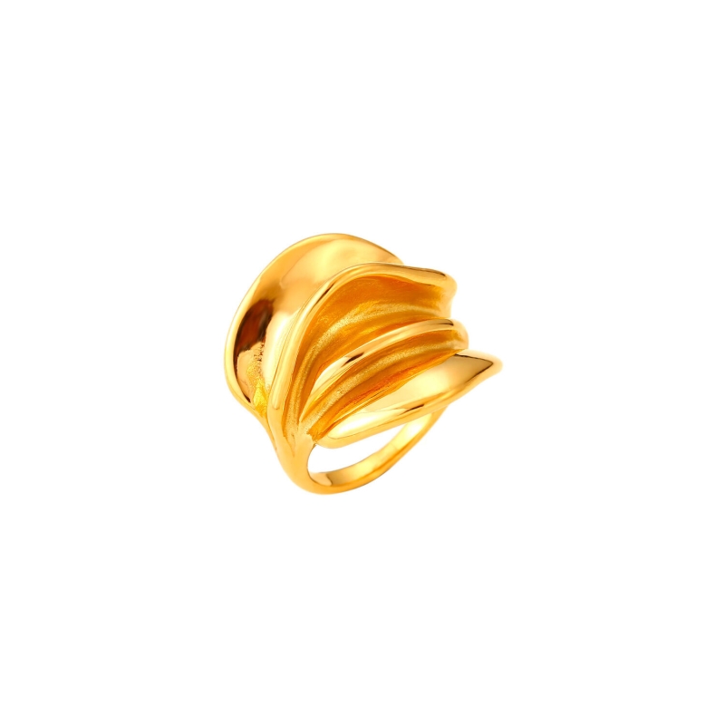 ARIANNA gold stainless steel sculptural ring IT'S MIEL TEAM