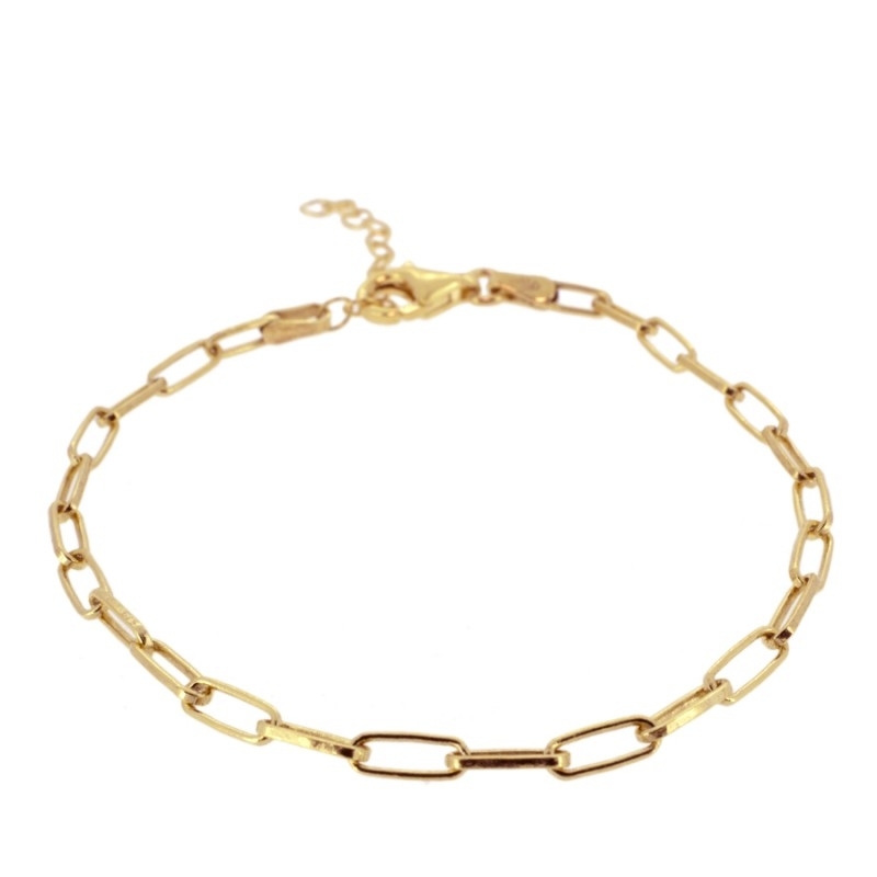 Jimena link bracelet gold plated over 925 sterling silver adjustable 15 to 18 cm
