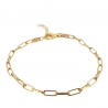 Pulsera Jimena de eslabones bañada en oro sobre plata 925 ajustable 15 a 18 cm
