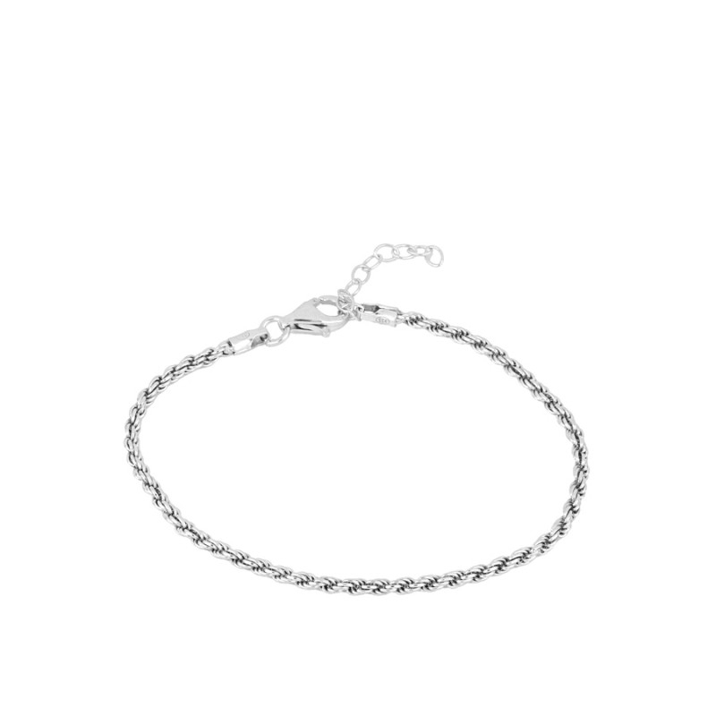 Pulsera Trenza II de plata de ley 925 con diseño trenzado ajustable 15 a 18 cm