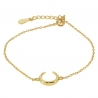 Pulsera con luna creciente en plata de ley 925 bañada en oro ajustable de 15 a 18 cm