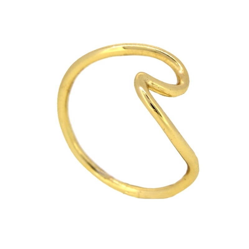 Wave ring in sterling silver 925 with 18k gold plating