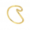 Anillo ola en plata de ley 925 con baño de oro de 18k