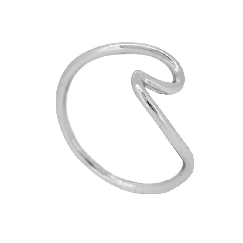 Wave ring in sterling silver 925 open design
