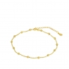 Beaded bracelet in 925 sterling silver with 18k gold plating adjustable from 15 to 18 cm