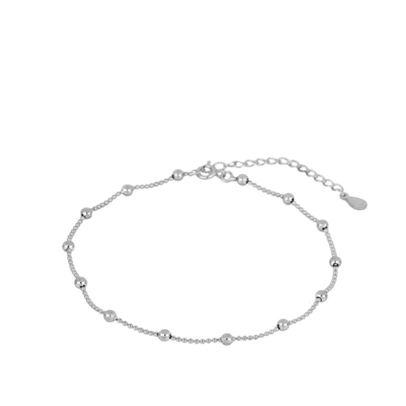 Beaded bracelet in 925 sterling silver adjustable from 15 to 18 cm