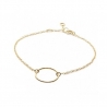 Minimalist circle bracelet in gold plated 925 sterling silver adjustable from 15 to 18 cm