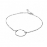 Minimalist circle bracelet in 925 sterling silver adjustable from 15 to 18 cm