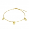 MALI gold plated anklet with seashell charms adjustable