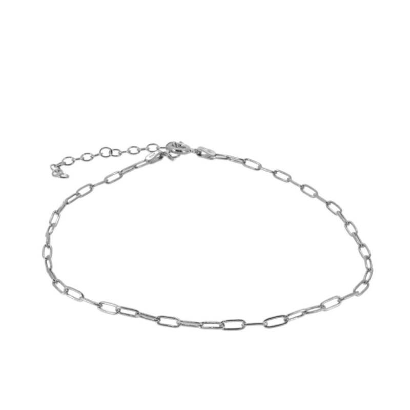 Bracelet de cheville Jimex en argent 925 avec chaîne à maillons ajustable