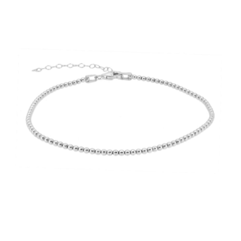 Bracelet de cheville Duts en argent 925 avec design à billes ajustable