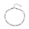 Bracelet chaîne en argent sterling 925 ajustable de 16 à 18 cm