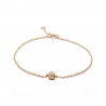 Minimalist zirconia bracelet in gold plated 925 sterling silver adjustable