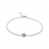 Minimalist bracelet with zirconia in adjustable 925 sterling silver