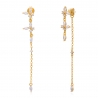 Long butterfly earrings with cubic zirconia and gold-plated sterling silver chain – it’s MIEL