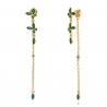 Boucles d’oreilles longues avec papillons en zircones vertes en argent sterling plaqué or 18k – it’s MIEL
