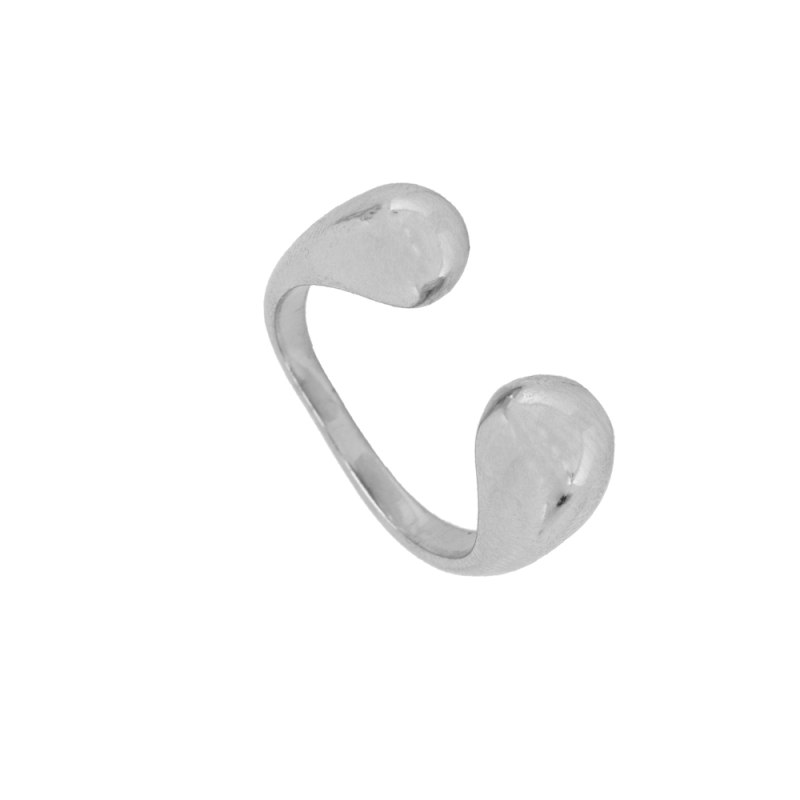 Anillo abierto grueso GEMINA ACERO en acero inoxidable resistente al agua