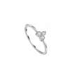 TREBOL silver ring in sterling silver 925 with white zirconia stones in clover design