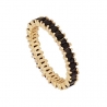 BRIANA BLACK GOLD ring in sterling silver 925 with 18k gold plating and black zirconia