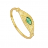 GREEN EYE gold ring in sterling silver 925 with 18k gold plating and green zirconia stone