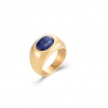 Bague VIBES LAPISLAZULI OR en acier inoxydable avec placage or 18 carats et pierre naturelle lapis-lazuli bleue