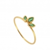 Anillo Treboli verde con circonitas verdes en plata de ley 925 bañada en oro 18k