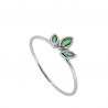 Treboli green ring with green zirconia stones in 925 sterling silver