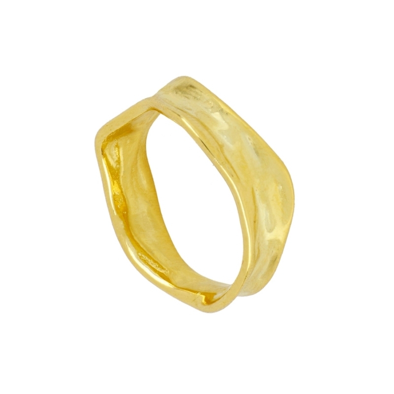JANIS ring in 925 sterling silver with gold plating, organic minimalist design